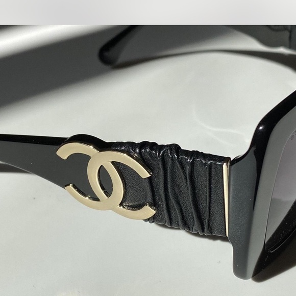 CHANEL Acetate Calfskin Square Sunglasses 5474-Q in Black - Picture 4 of 8